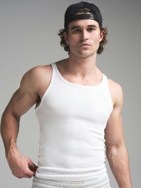 SKIMS Men's Cotton Rib Tank | White | Medium